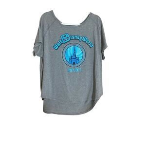 Disney World Gray T-Shirt 3X Women’s Plus Top Castle Graphic Tee Parks EST 1971